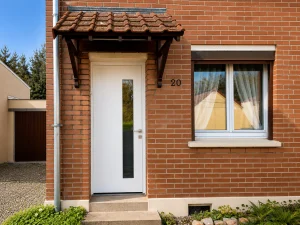 Installation d'une porte d'entrée en aluminium à La Bassée dans le département du Nord.