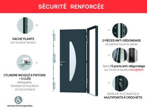 porte d entree en aluminium vitree securite renforcee