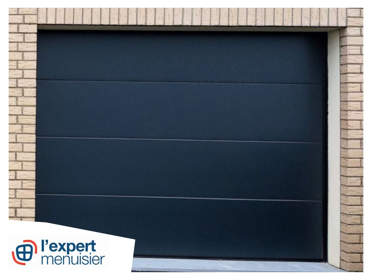 pose porte garage bois aluminium lens