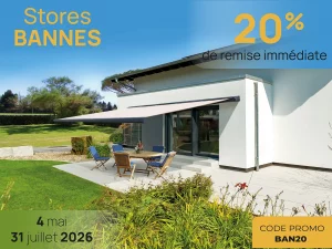 20 % de remise sur les stores bannes et les pergolas à toile
